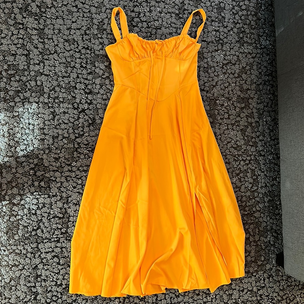 Orange corset dress